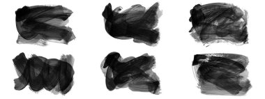 Siyah fırça darbesi ve doku. Grunge vektör soyut el boyalı element. Altı çizili ve sınır tasarımı.