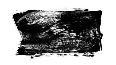 Siyah fırça darbesi ve doku. Grunge soyut elle boyanmış element. 