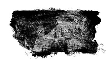 Siyah fırça darbesi ve doku. Grunge soyut elle boyanmış element. 