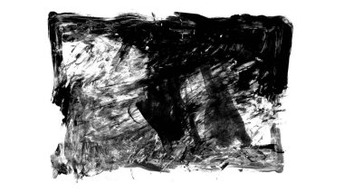 Siyah fırça darbesi ve doku. Grunge vektör soyut el boyalı element. Altı çizili ve sınır tasarımı.