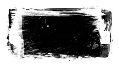 Siyah fırça darbesi ve doku. Grunge vektör soyut el boyalı element. Altı çizili ve sınır tasarımı.