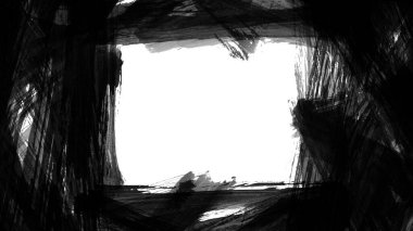 Siyah fırça darbesi dokusu. Grunge soyut elle boyanmış elementler. 