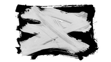 Siyah fırça darbesi ve doku. Grunge vektör soyut el boyalı element. Altı çizili ve sınır tasarımı.