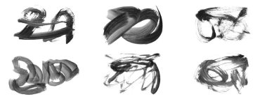 Siyah fırça darbesi ve doku. Grunge vektör soyut el boyalı element. Altı çizili ve sınır tasarımı.