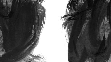 Siyah fırça darbeleri dokusu. Grunge soyut elle boyanmış elementler.