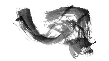 Siyah fırça darbesi dokusu. Grunge soyut elle boyanmış element. 