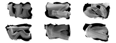 Siyah fırça darbesi ve doku. Grunge vektör soyut el boyalı element. Altı çizili ve sınır tasarımı.