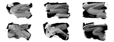 Siyah fırça darbesi ve doku. Grunge vektör soyut el boyalı element. Altı çizili ve sınır tasarımı.