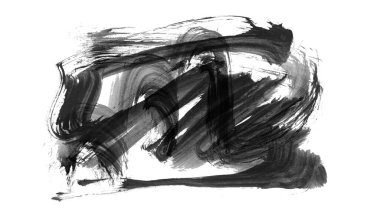 Siyah fırça darbesi dokusu. Grunge soyut elle boyanmış element. 