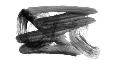 Siyah fırça darbesi dokusu. Grunge soyut elle boyanmış element. 