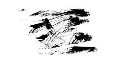 Siyah fırça darbesi dokusu. Grunge soyut elle boyanmış element. 