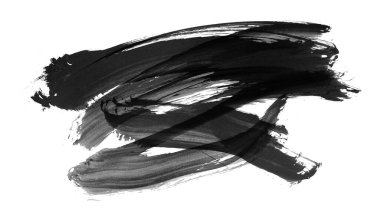 Siyah fırça darbesi dokusu. Grunge soyut elle boyanmış element. 