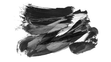 Siyah fırça darbesi dokusu. Grunge soyut elle boyanmış element. 