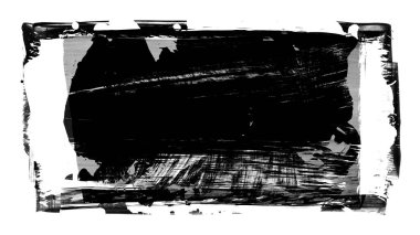 Siyah fırça darbesi ve doku. Grunge vektör soyut el boyalı element. Altı çizili ve sınır tasarımı.