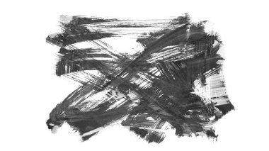 Siyah fırça darbesi dokusu. Grunge soyut elle boyanmış elementler. 