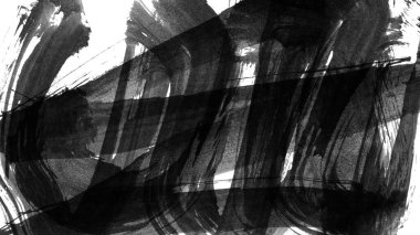 Siyah fırça darbesi dokusu. Grunge soyut elle boyanmış element. 