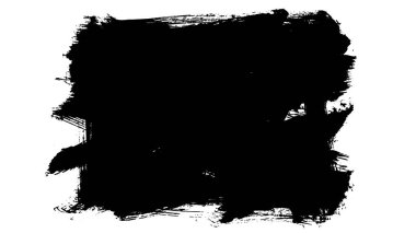 Siyah fırça darbesi ve doku. Grunge soyut elle boyanmış element. 