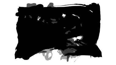 Siyah fırça darbesi ve doku. Grunge vektör soyut el boyalı element. Altı çizili ve sınır tasarımı.