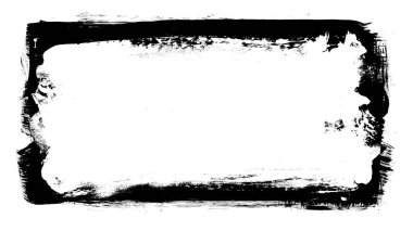 Siyah fırça darbesi ve doku. Grunge vektör soyut el boyalı element. Altı çizili ve sınır tasarımı.