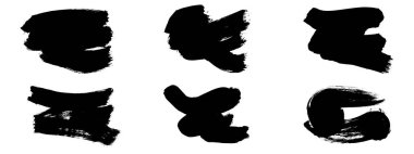 Siyah fırça darbesi ve doku. Grunge vektör soyut el boyalı element. Altı çizili ve sınır tasarımı.