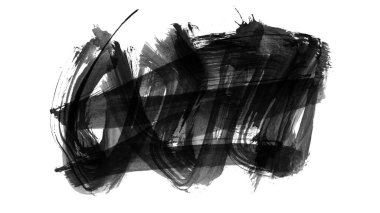 Siyah fırça darbesi dokusu. Grunge soyut elle boyanmış element. 