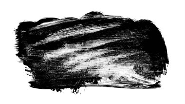 Siyah fırça darbesi ve doku. Grunge soyut elle boyanmış element. 