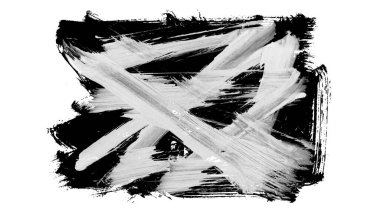 Siyah fırça darbesi dokusu. Grunge soyut elle boyanmış elementler. 