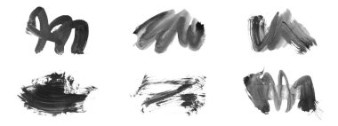 Siyah fırça darbesi ve doku. Grunge vektör soyut el boyalı element. Altı çizili ve sınır tasarımı.