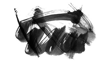 Siyah fırça darbesi dokusu. Grunge soyut elle boyanmış element. 