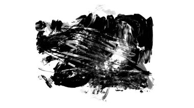 Siyah fırça darbesi ve doku. Grunge vektör soyut el boyalı element. Altı çizili ve sınır tasarımı.