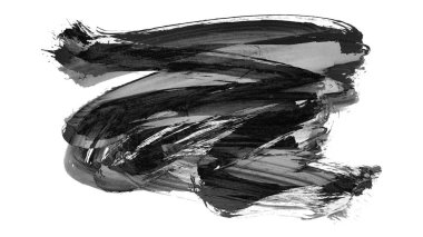 Siyah fırça darbesi ve doku. Grunge vektör soyut el boyalı element. Altı çizili ve sınır tasarımı.