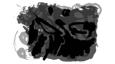 Siyah fırça darbesi ve doku. Grunge vektör soyut el boyalı element. Altı çizili ve sınır tasarımı.