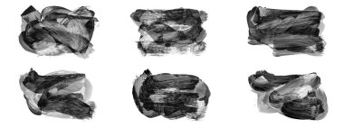 Siyah fırça darbesi ve doku. Grunge vektör soyut el boyalı element. Altı çizili ve sınır tasarımı.