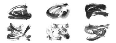 Siyah fırça darbesi ve doku. Grunge vektör soyut el boyalı element. Altı çizili ve sınır tasarımı.