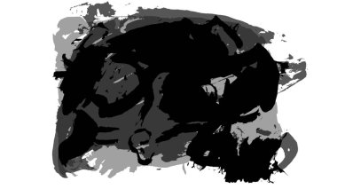 Siyah fırça darbesi ve doku. Grunge vektör soyut el boyalı element. Altı çizili ve sınır tasarımı.