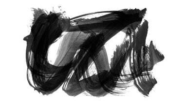 Siyah fırça darbesi ve doku. Grunge vektör soyut el boyalı element. Altı çizili ve sınır tasarımı.