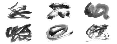 Siyah fırça darbesi ve doku. Grunge vektör soyut el boyalı element. Altı çizili ve sınır tasarımı.