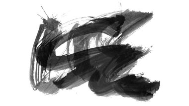 Siyah fırça darbesi ve doku. Grunge vektör soyut el boyalı element. Altı çizili ve sınır tasarımı.