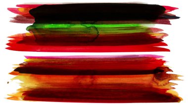 Siyah ve renkli boya karışımı, fırça darbesi ve doku. Grunge soyut elle boyanmış elementler. 