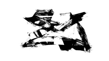 Siyah fırça darbesi ve doku. Grunge soyut elle boyanmış elementler. Altı çizili ve sınır tasarımı.