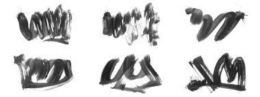 Siyah fırça darbesi ve doku. Grunge vektör soyut el boyalı element. Altı çizili ve sınır tasarımı.