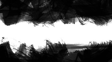 Siyah fırça darbesi ve doku. Grunge vektör soyut el boyalı element. Altı çizili ve sınır tasarımı.