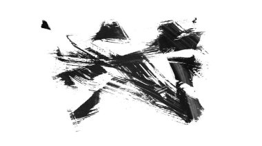 Siyah fırça darbesi ve doku. Grunge vektör soyut el boyalı element. Altı çizili ve sınır tasarımı.