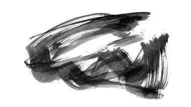 Siyah fırça darbesi ve doku. Grunge vektör soyut el boyalı element. Altı çizili ve sınır tasarımı.