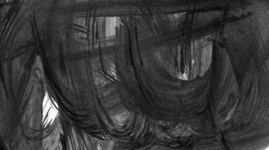 Siyah fırça darbesi ve doku. Grunge soyut elle boyanmış elementler. Altı çizili ve sınır tasarımı.