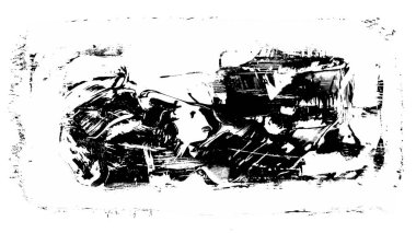 Siyah fırça darbesi ve doku. Grunge vektör soyut el boyalı element. Altı çizili ve sınır tasarımı.