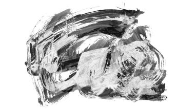 Siyah fırça darbesi ve doku. Grunge vektör soyut el boyalı element. Altı çizili ve sınır tasarımı.