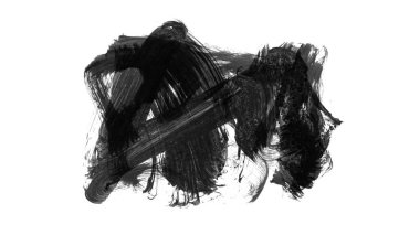 Siyah fırça darbesi ve doku. Grunge vektör soyut el boyalı element. Altı çizili ve sınır tasarımı.