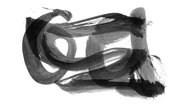 Siyah fırça darbesi ve doku. Grunge vektör soyut el boyalı element. Altı çizili ve sınır tasarımı.