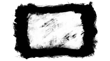 Siyah fırça darbesi ve doku. Grunge vektör soyut el boyalı element. Altı çizili ve sınır tasarımı.